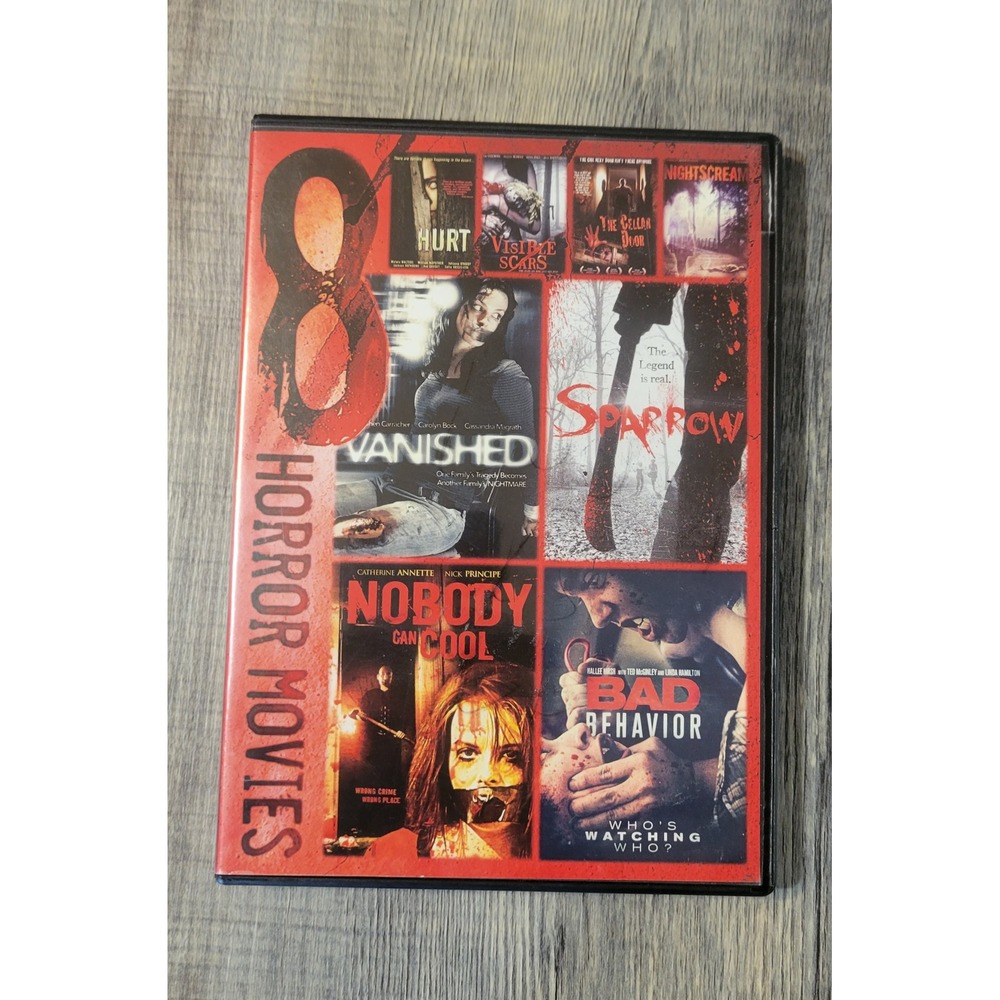8 Horror Movies 2-Disc DVD Set Echo Bridge Vanished Sparrow Bad Behavior Hurt